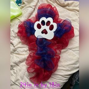 School Pride yard Ornament or Wreath Red & Blue